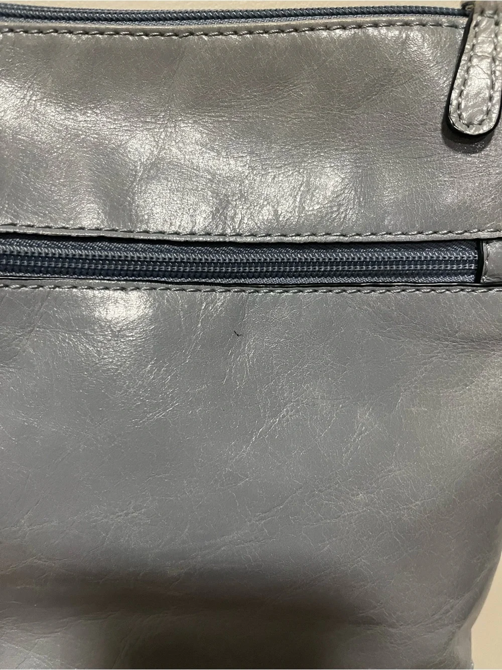 GUC Giani Bernini Leather Crossbody Bag Gray Blue